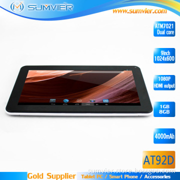 9 Inch TFT LCD Screen 1024*600p ATM7021 Dual Core Android Tablet PC (AT92D)